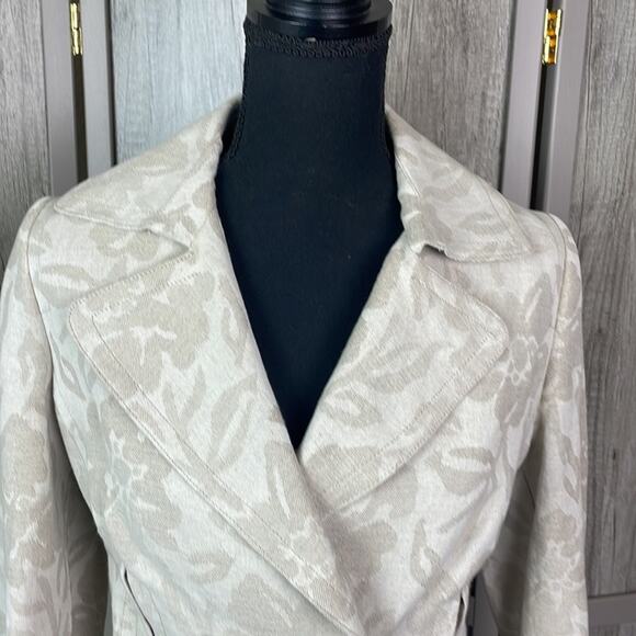 Mango Exclusive Edition floral linen blend double breasted blazer women’s XL - Picture 2 of 15